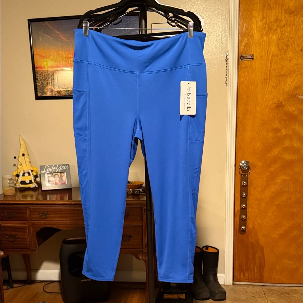 Blue Women's Activewear Athletic Pants - Comfortable High-Rise Fit